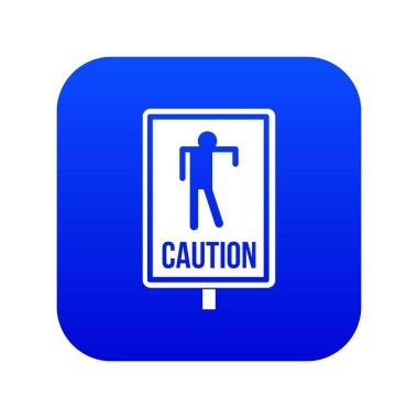 Zombi yol işareti simgesi dijital mavi