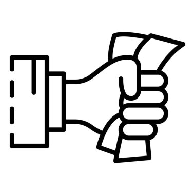 El rüşvet banknot simgesi, anahat stili