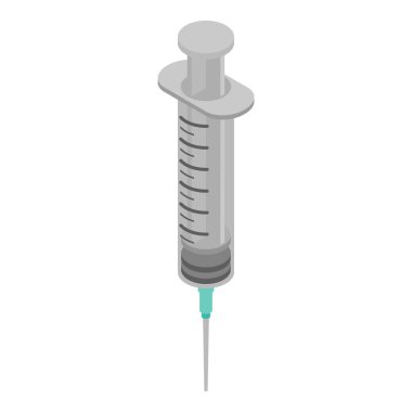 Plastik şırınga simgesi, izometrik stili