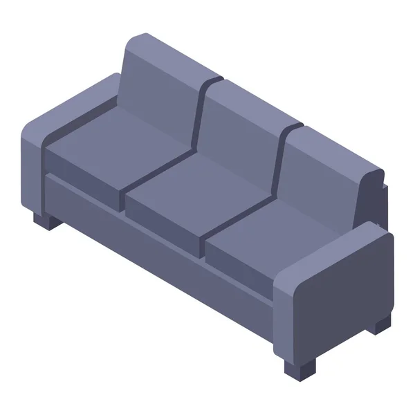 Graues Sofa-Symbol, isometrischer Stil — Stockvektor