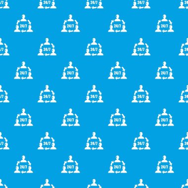 Destek 24 7 desen vektör kesintisiz mavi