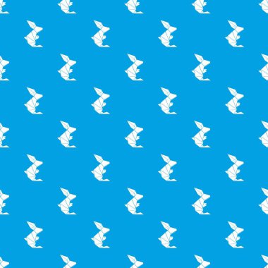 Origami tavşan desen vektör kesintisiz mavi