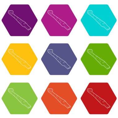 Kağıt dil simgeleri 9 vektör ayarla