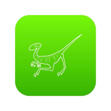 VelociRaptor yeşil simge vektör