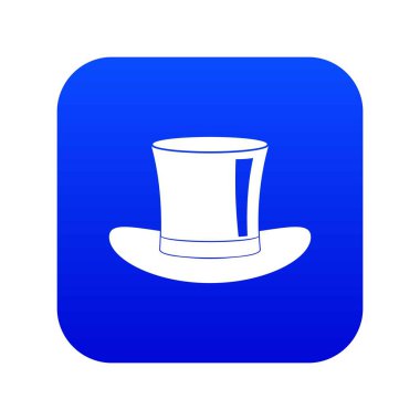 İpek şapka simgesi dijital mavi