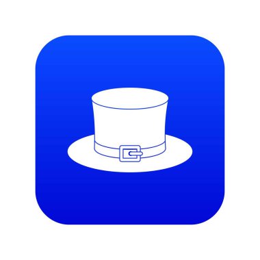 Cüce cin şapka simgesi dijital mavi