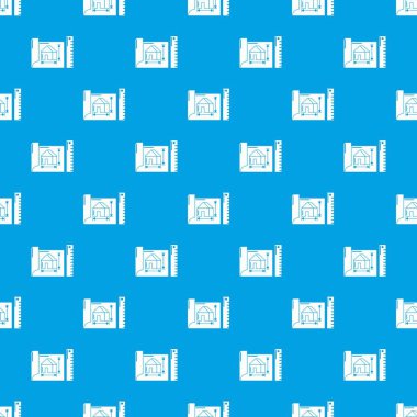 Ev planı desen vektör kesintisiz mavi