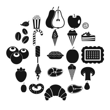 Lezzetli davranır Icons set, basit tarzı
