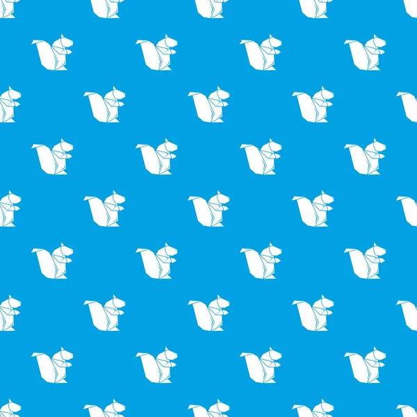 折り紙リス パターン ベクトル シームレスな青 — ストックベクタ
