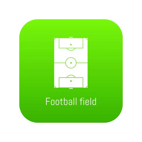 Campo de futebol ícone vetor verde — Vetor de Stock