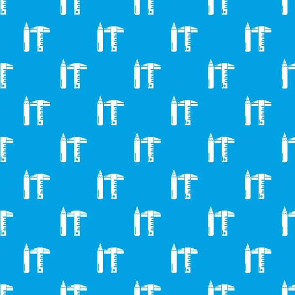 Règle motif crayon vecteur sans couture bleu — Image vectorielle