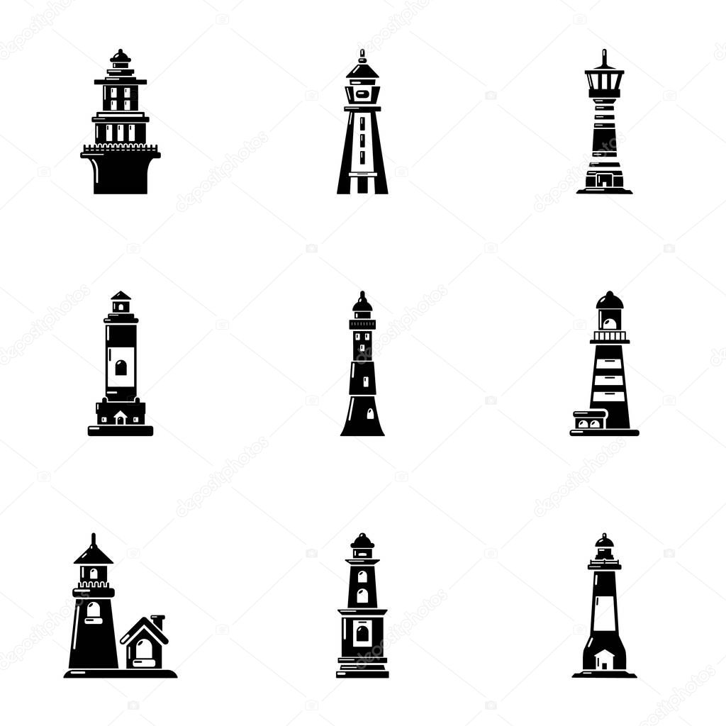 Navigation sign icons set, simple style