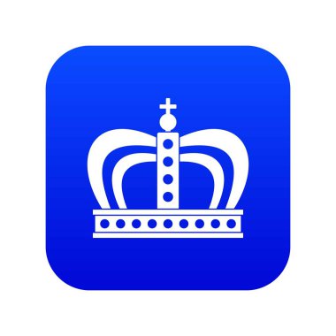Monarşi taç simgesi dijital mavi