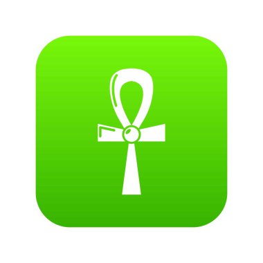 Mısır ankh yeşil simge vektör