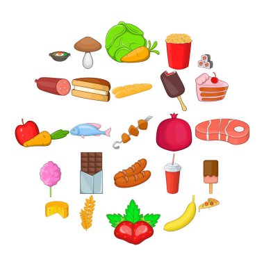 Ferahlık Icons set, karikatür tarzı