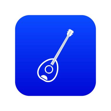 Saz Türk müziği enstrüman simgesi dijital mavi