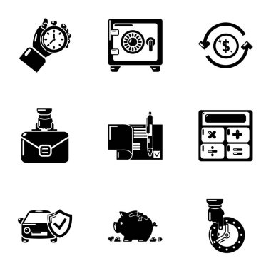 Financial miscalculation icons set, simple style clipart