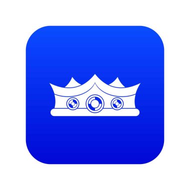 Kral taç simgesi dijital mavi