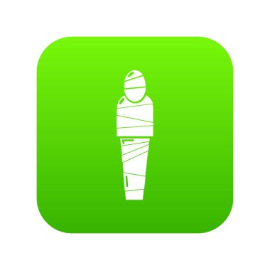 Beyaz arka plan üzerinde izole mumya Mısır yeşil simge vektör