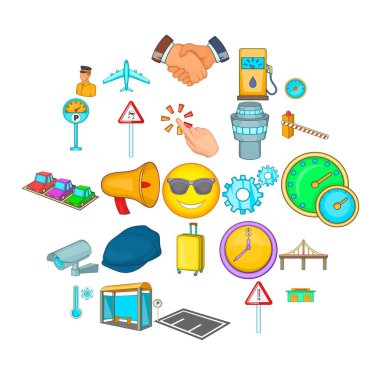 Sipariş taşıma simgeler kümesi, karikatür tarzı