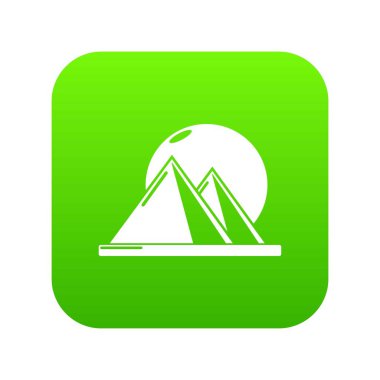 Piramit Mısır yeşil simge vektör