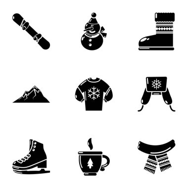 Soğuk Icons set, basit tarzı