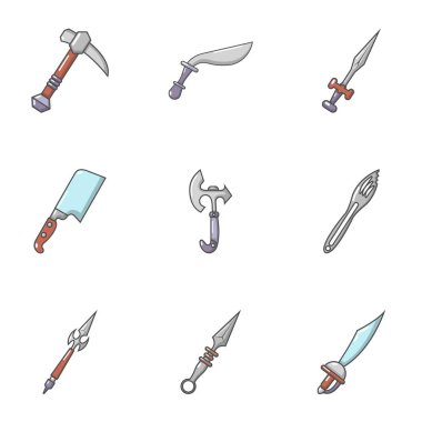 Icons set, karikatür tarzı atmak