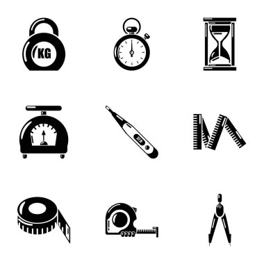 Metre Icons set, basit tarzı