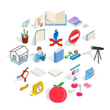 Akademi Icons set, izometrik stili