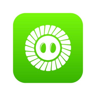 Dikiş düğme simgesi yeşil vektör