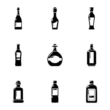 Vakumlu ambalaj Icons set, basit tarzı