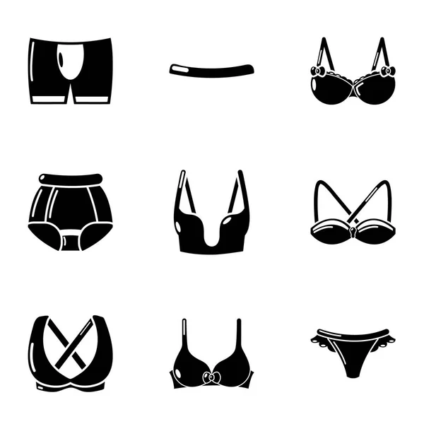 Conjunto de iconos de trajes de baño, estilo simple — Archivo Imágenes Vectoriales