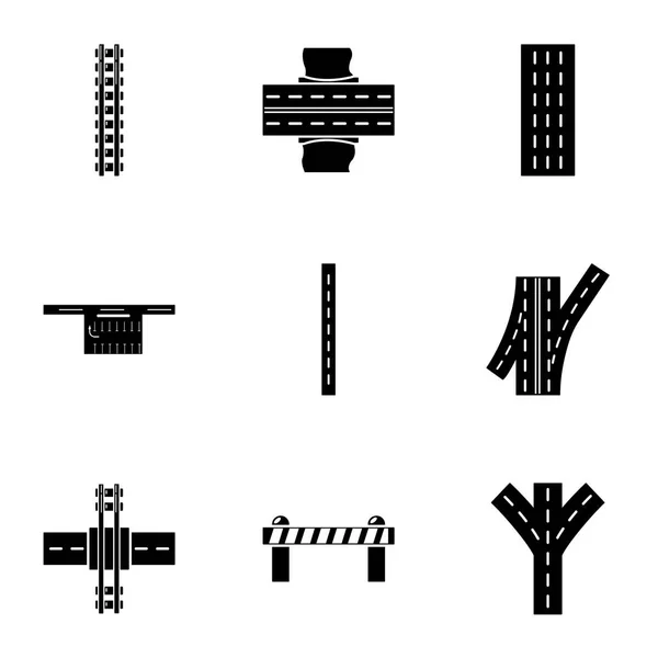 Conjunto de iconos de camino de acceso, estilo simple — Vector de stock