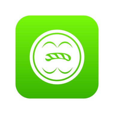 Daire düğmesi simgesi yeşil vektör