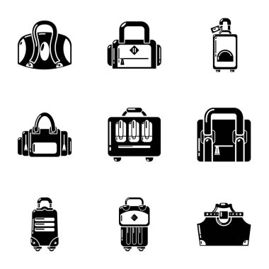 Çanta Icons set, basit tarzı