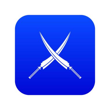 Samuray kılıç simgesi dijital mavi