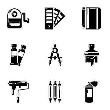 Çiçek kaplama Icons set, basit tarzı