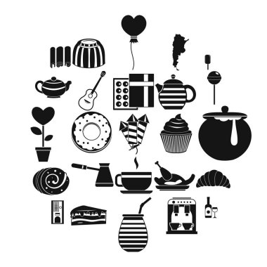 Lezzetli çay Icons set, basit tarzı