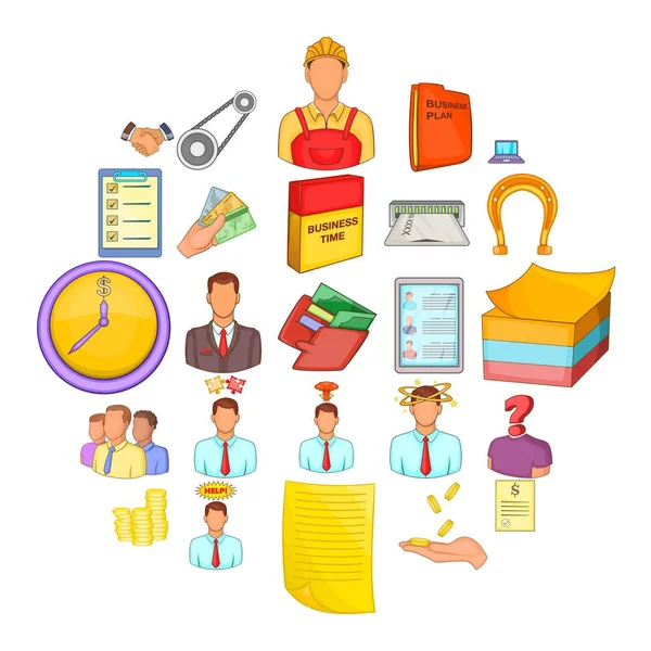 Zor iş Icons set, karikatür tarzı