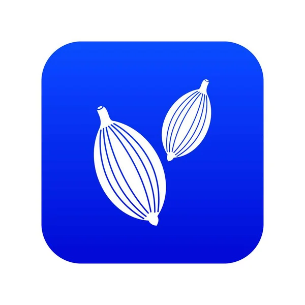 Cardamome gousses icône numérique bleu — Image vectorielle