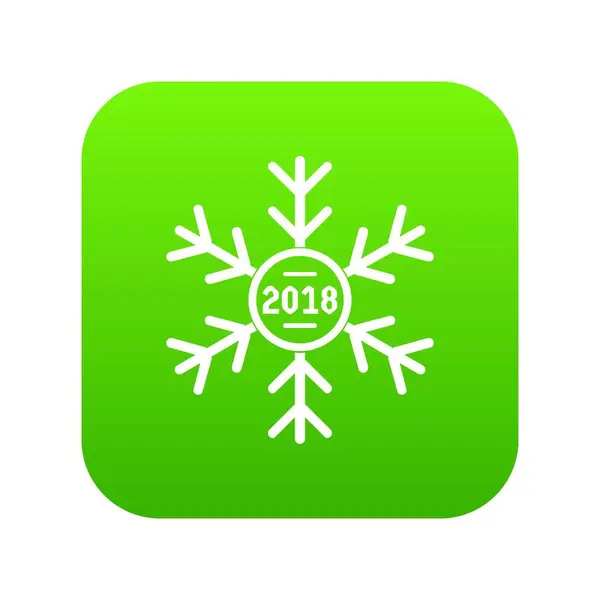 Snowflake icon green vector — Stock Vector