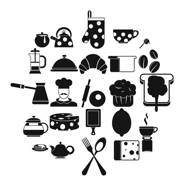 Hacer conjunto de iconos de té, estilo simple — Vector de stock