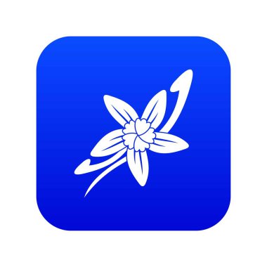 Dijital mavi bir çiçek simgesi ile vanilya çubukları