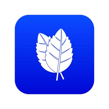 İki fesleğen yaprakları simgesi dijital mavi