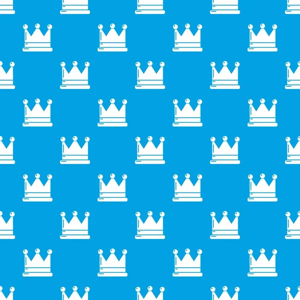 Kroon patroon vector naadloze blauw — Stockvector