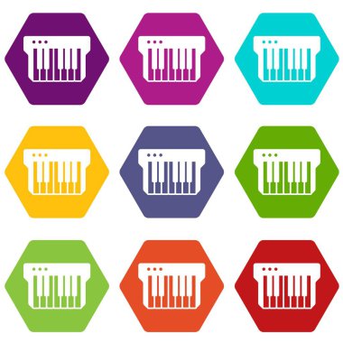 9 vektör synthesizer Icons set