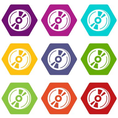 9 vektör CD Icons set