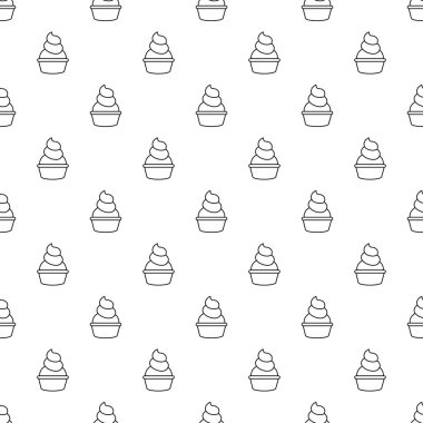 Kremalı cupcake tasarlamak vektör sorunsuz