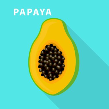 Papaya simgesi, düz stil