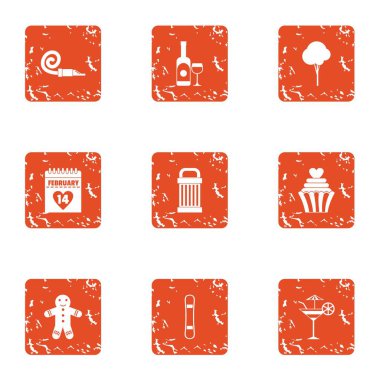 Bul çiftleri Icons set, grunge tarzı